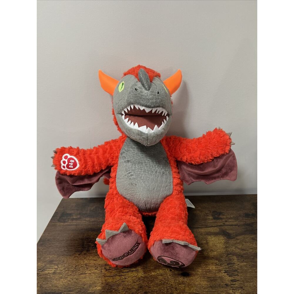Build A Bear Magiquest Charlock Dragon 16” Great Wolf Lodge Plush BAB Glows RARE